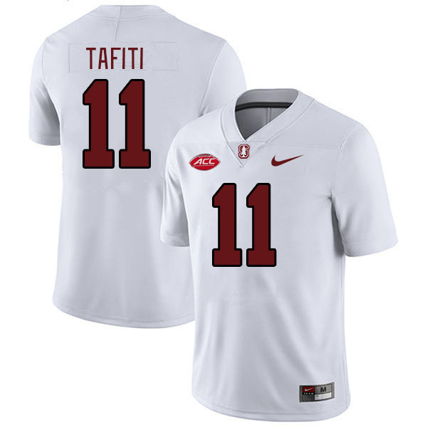 Men #11 Tevarua Tafiti Stanford Cardinal 2024 ACC Conference College Football Jerseys Stitched-White